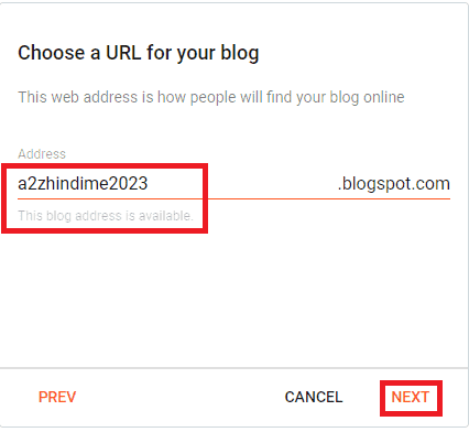 apne blog ka url enter kare