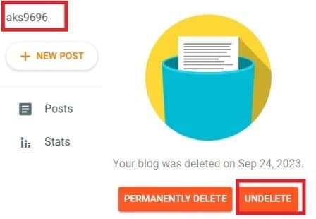 Blog Ko Undelete Kaise Kare