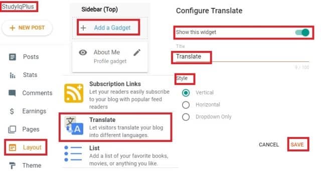 Blog Me Translate Widgets Add Kare