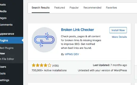 Broken Link Checker Plugin